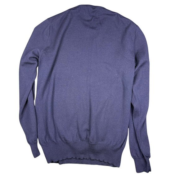 Polo Ralph Lauren Pullover Sweater Medium Blue Washable Merino Wool Crewneck - Picture 3 of 5